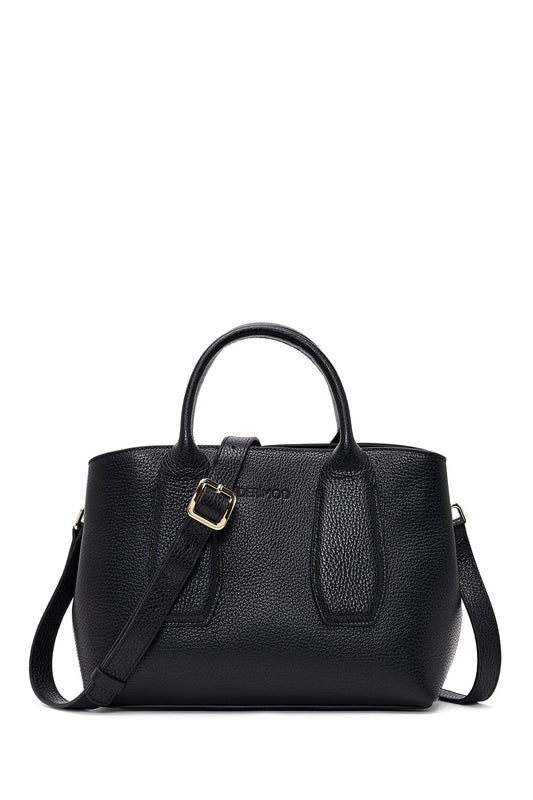 Kadın Siyah Uzun Askılı Deri Kol Çantası