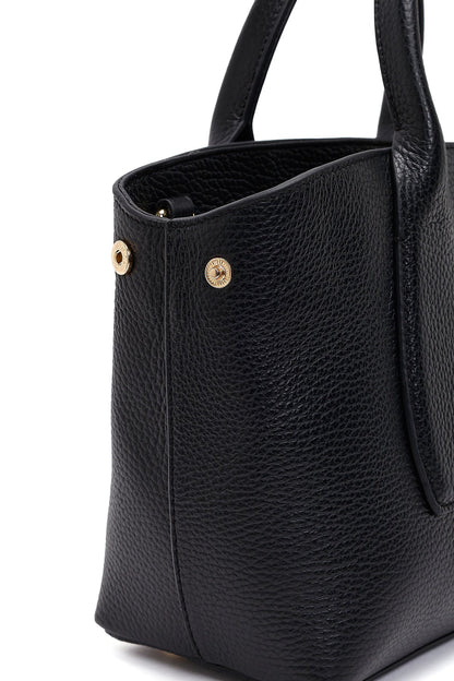 Kadın Siyah Uzun Askılı Deri Kol Çantası