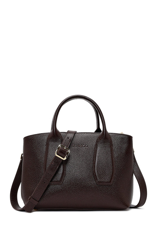 Kadın Kahverengi Uzun Askılı Deri Kol Çantası