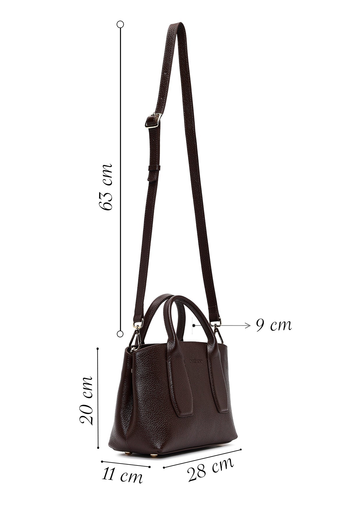 Kadın Kahverengi Uzun Askılı Deri Kol Çantası