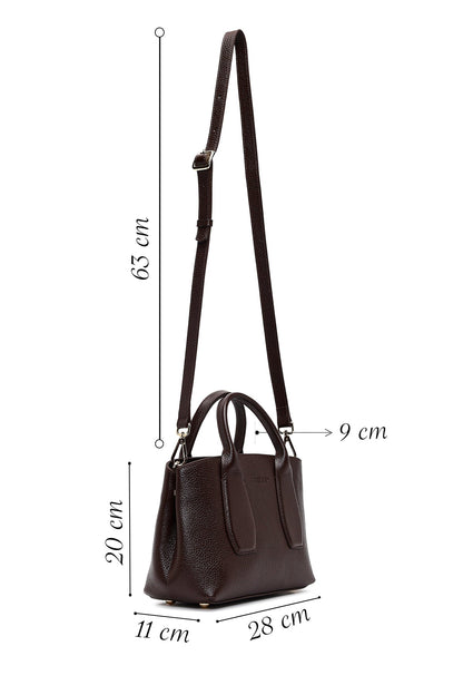 Kadın Kahverengi Uzun Askılı Deri Kol Çantası