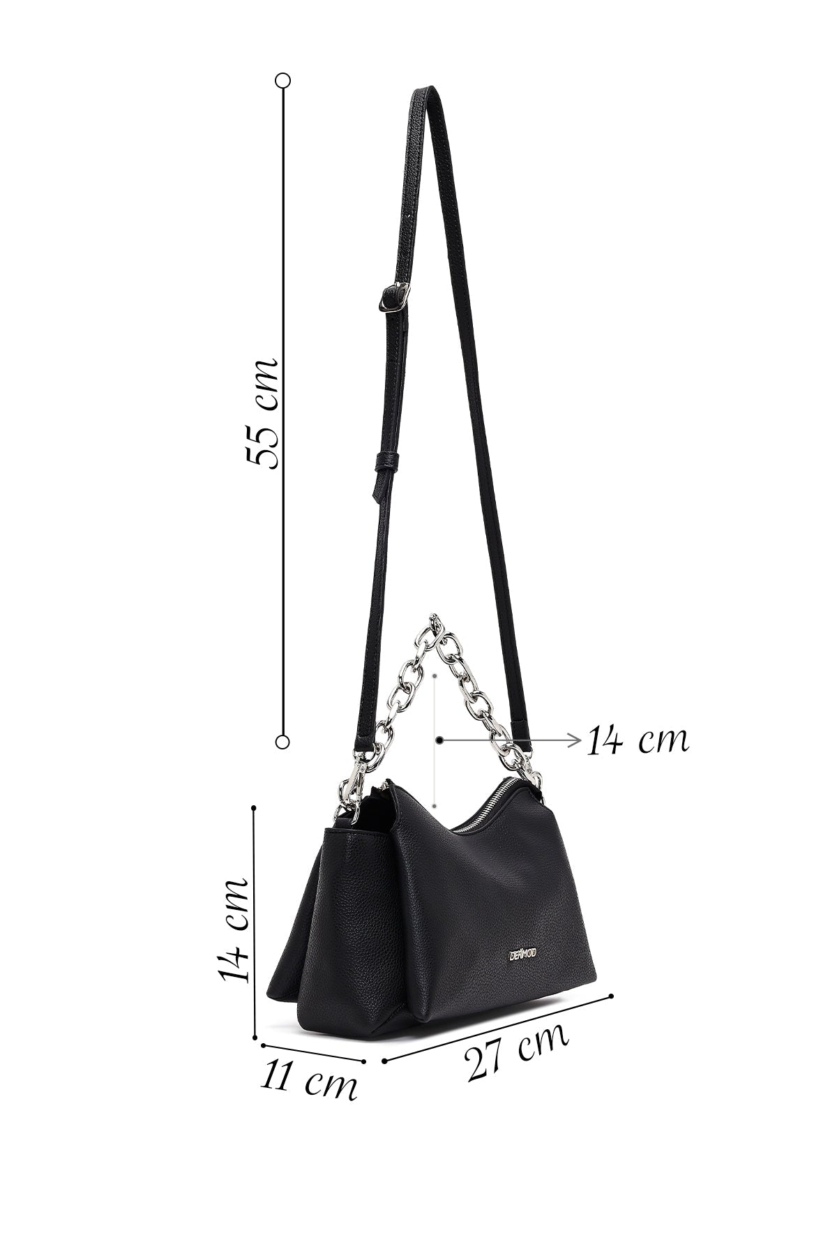 Kadın Siyah Uzun Askılı Çapraz Çanta