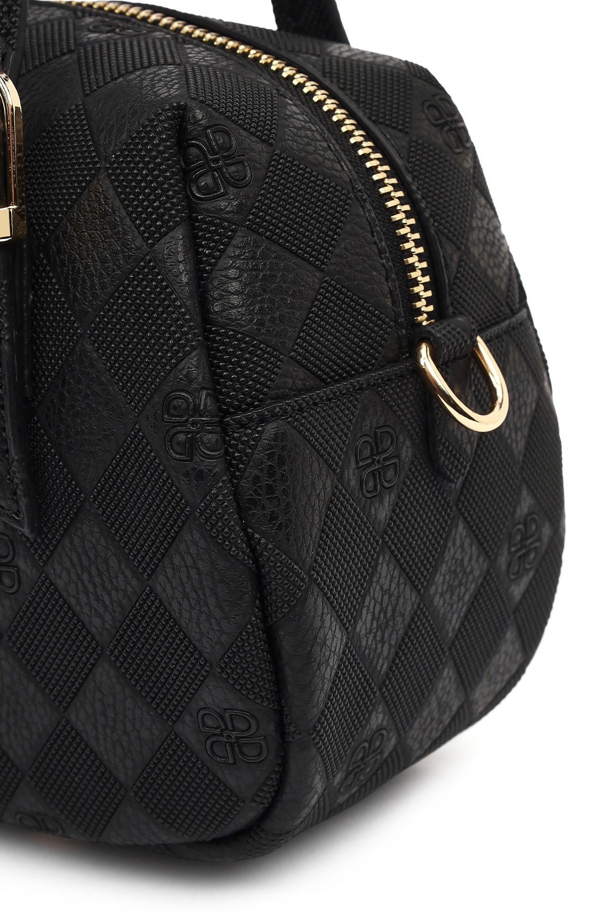 Kadın Siyah Uzun Askılı Baskılı Çapraz Çanta