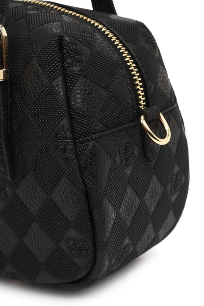 Kadın Siyah Uzun Askılı Baskılı Çapraz Çanta