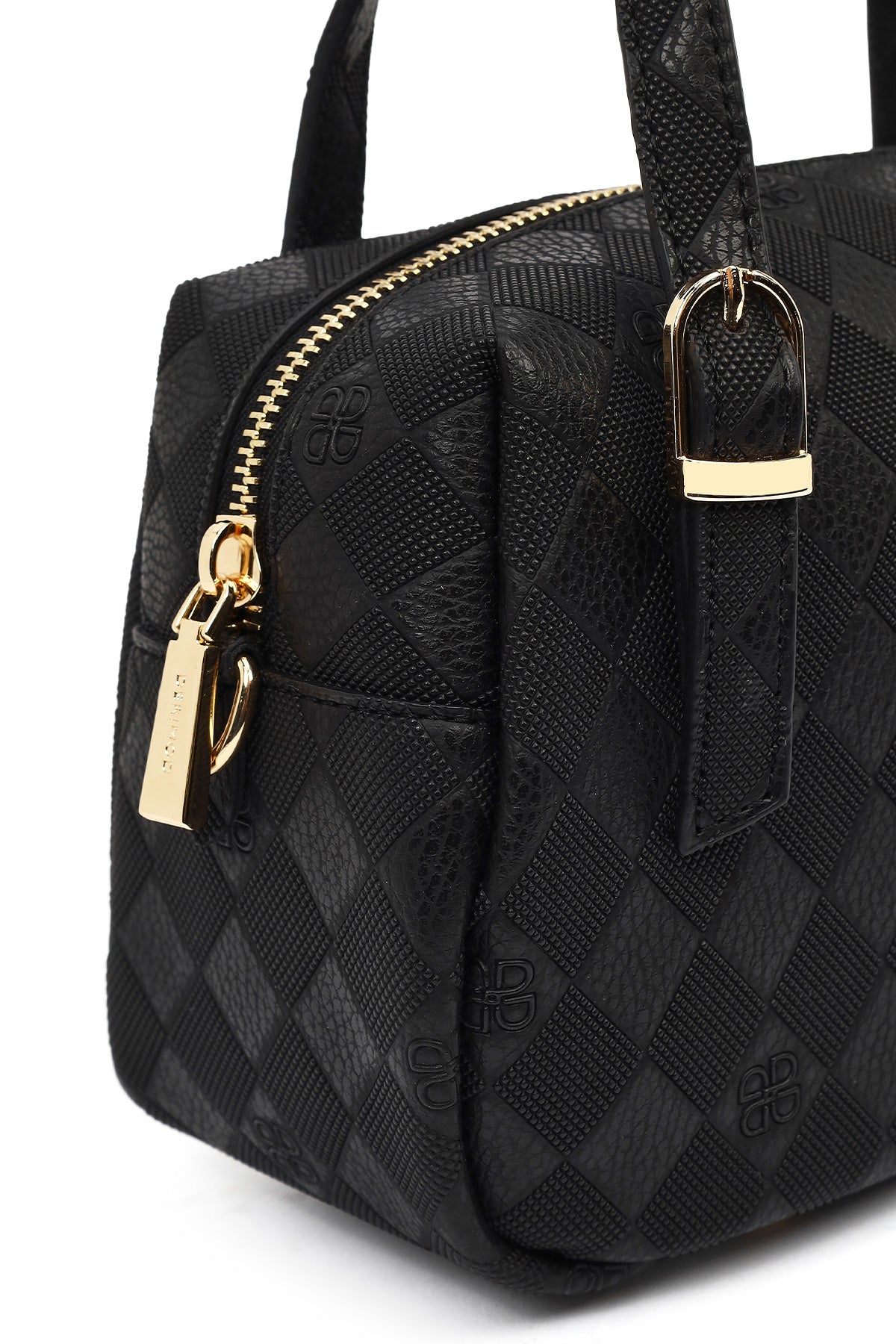 Kadın Siyah Uzun Askılı Baskılı Çapraz Çanta