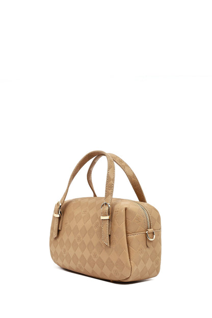 Kadın Bej Uzun Askılı Baskılı Çapraz Çanta