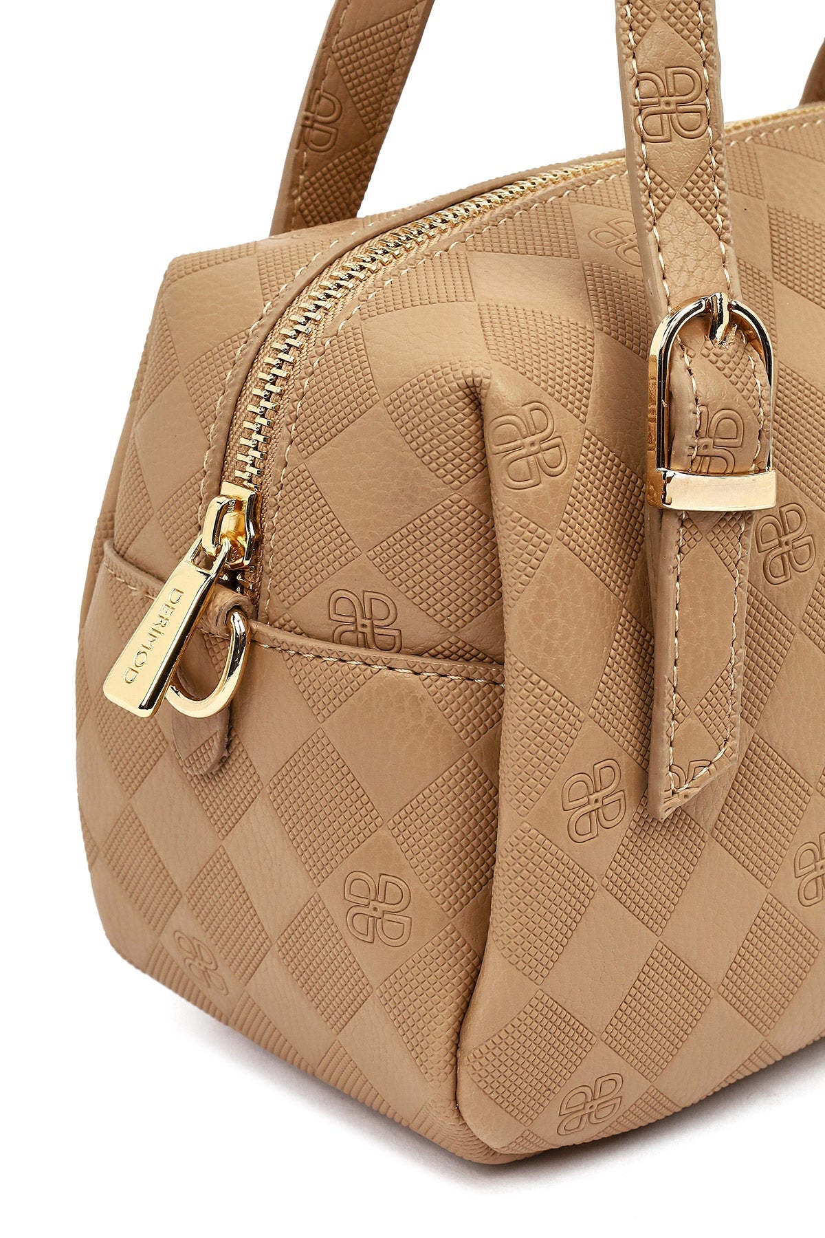 Kadın Bej Uzun Askılı Baskılı Çapraz Çanta