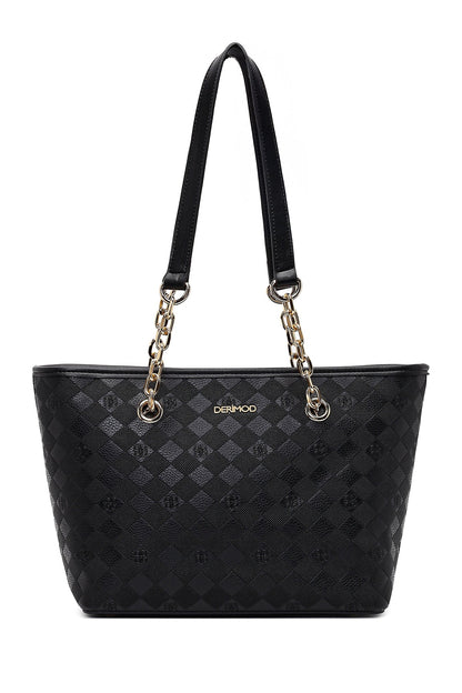 Kadın Siyah Baskılı Omuz Çantası