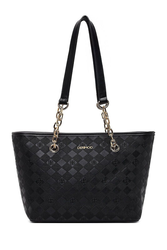 Kadın Siyah Baskılı Omuz Çantası