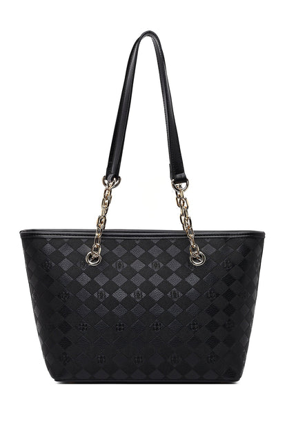 Kadın Siyah Baskılı Omuz Çantası