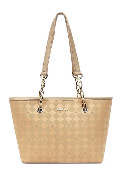 Kadın Bej Baskılı Omuz Çantası