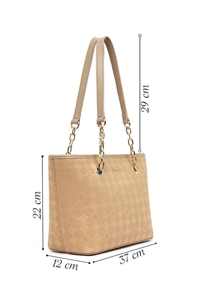 Kadın Bej Baskılı Omuz Çantası