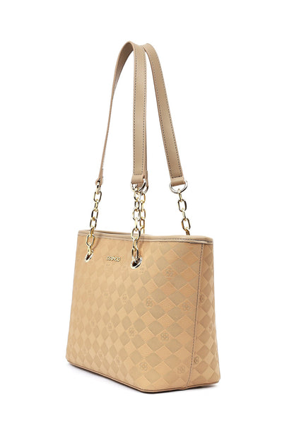 Kadın Bej Baskılı Omuz Çantası