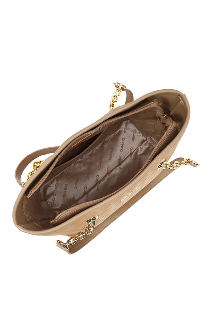 Kadın Bej Baskılı Omuz Çantası