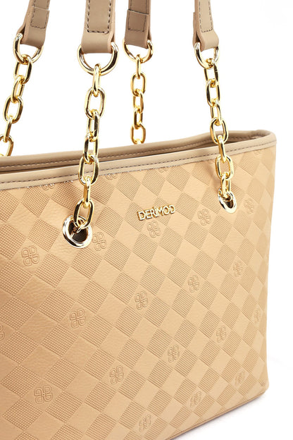 Kadın Bej Baskılı Omuz Çantası