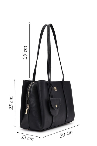 Kadın Siyah Aksesuarlı Omuz Çantası