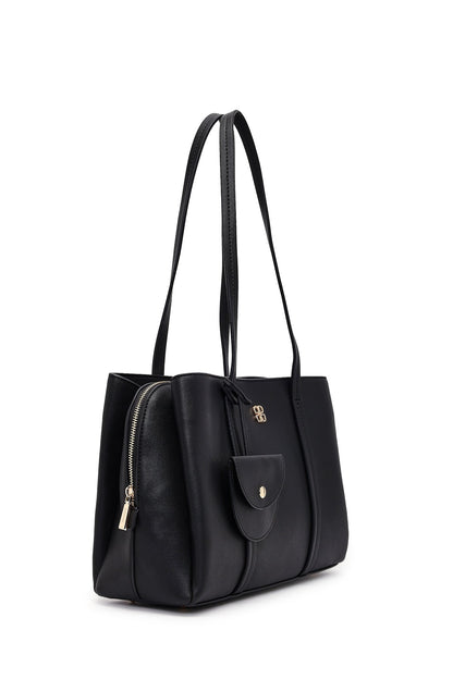 Kadın Siyah Aksesuarlı Omuz Çantası