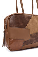 Kadın Kahverengi Uzun Askılı Desenli Kol Çantası