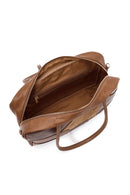 Kadın Kahverengi Uzun Askılı Desenli Kol Çantası