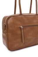 Kadın Kahverengi Uzun Askılı Desenli Kol Çantası