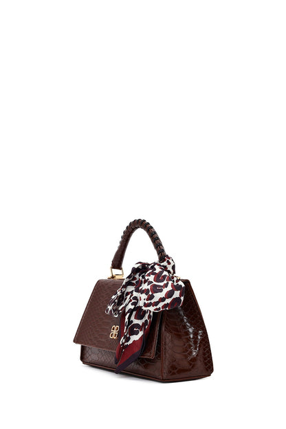 Kadın Kahverengi Uzun Askılı Kroko Desenli Klasik Kol Çantası