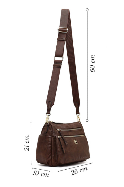 Kadın Kahverengi Uzun Askılı Çapraz Çanta