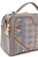 Kadın Vizon Uzun Askılı Baskılı Omuz Çantası