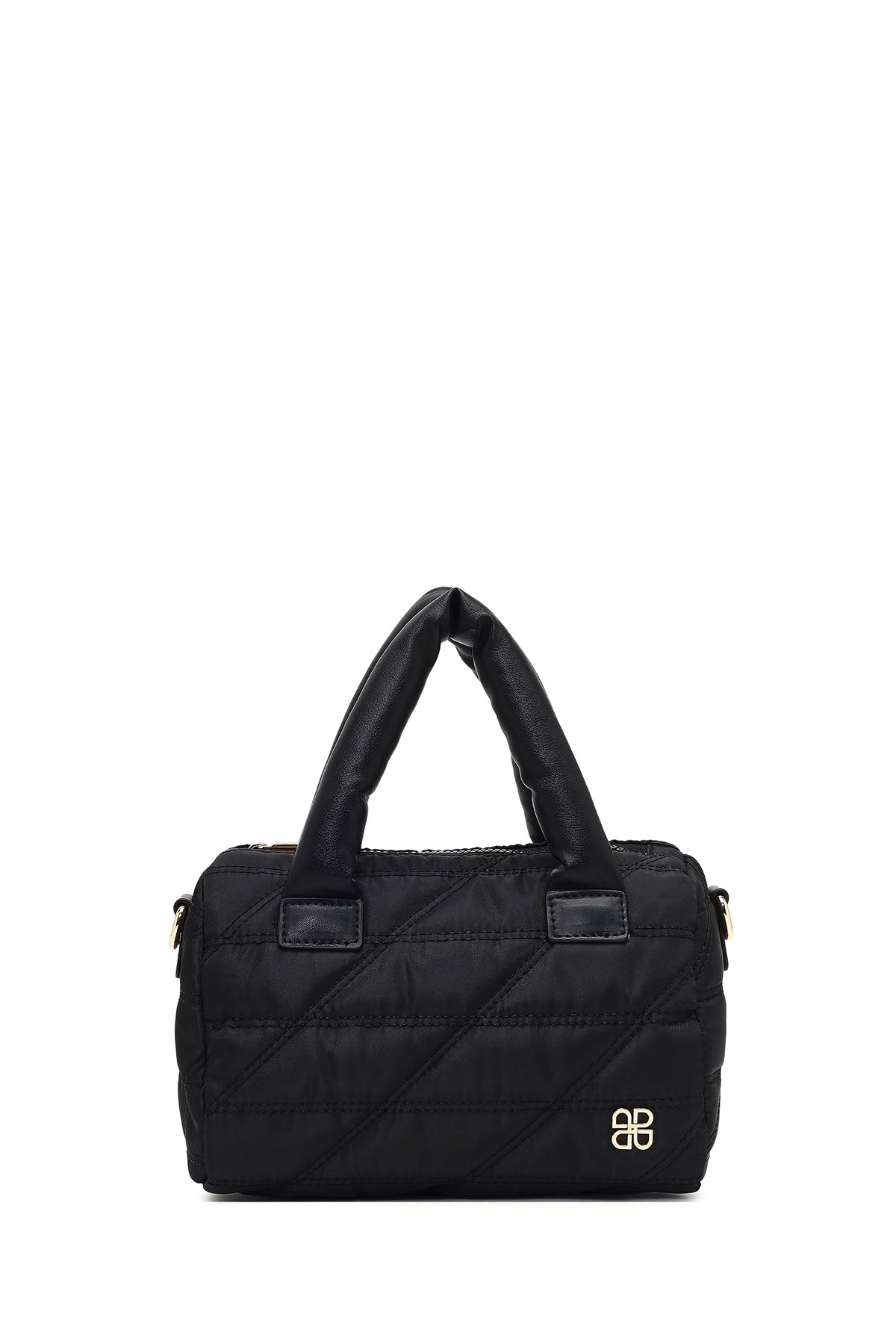 Kadın Siyah Uzun Askılı Charmlı Kumaş Kol Çantası