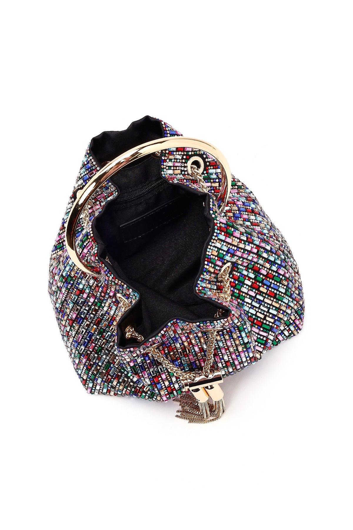 Kadın Çok Renkli Taşlı Mini Abiye Kol Çantası