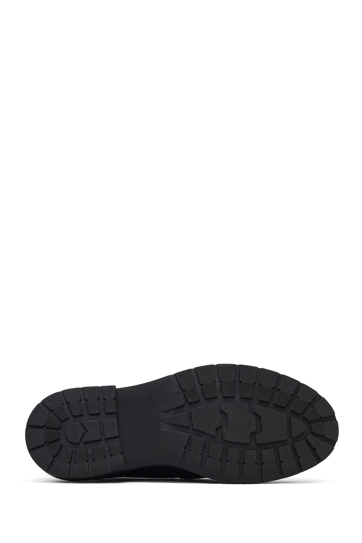 Kadın Siyah Kalın Tabanlı Deri Maskülen Loafer