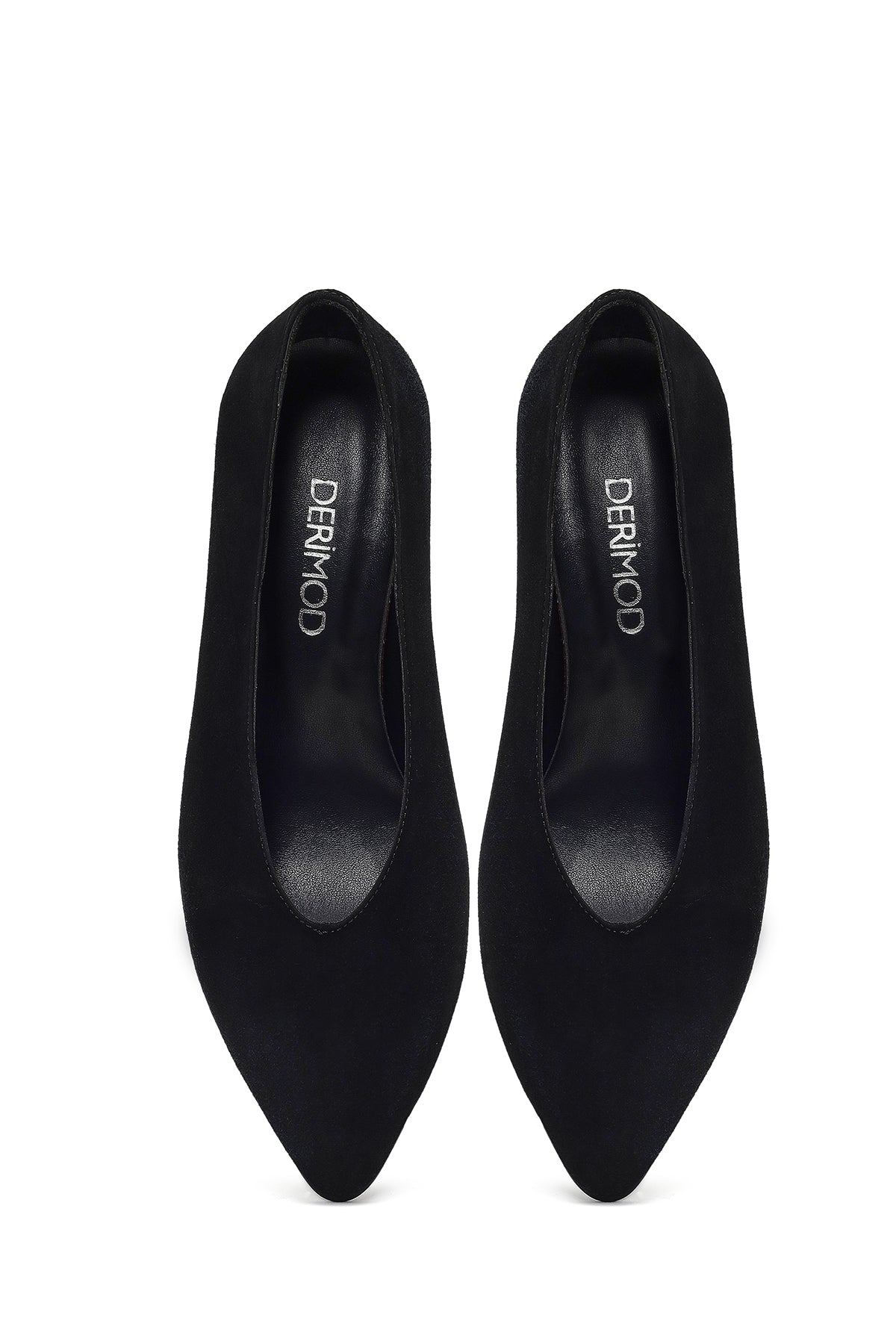 Kadın Siyah Kısa Ince Topuklu Süet Deri Stiletto