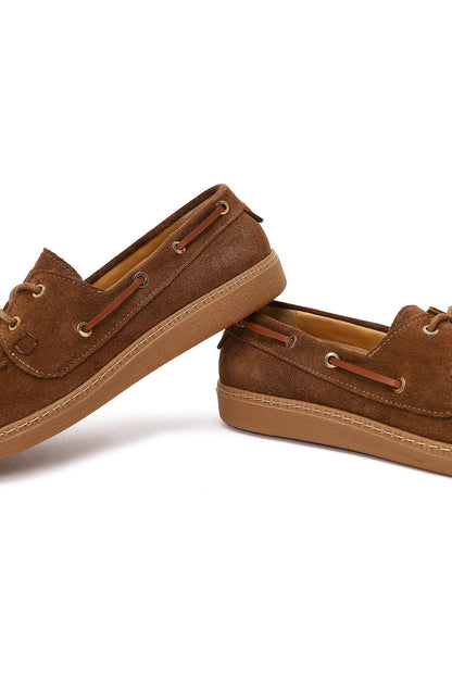 Kadın Taba Bağcıklı Süet Deri Casual Ayakkabı