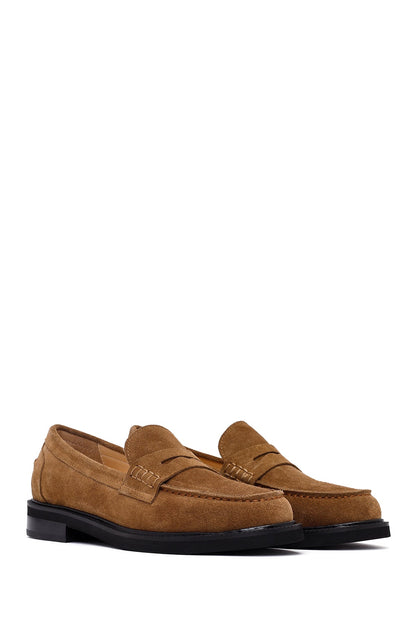 Kadın Vizon Süet Deri Maskülen Loafer