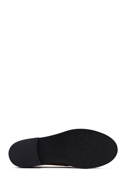 Kadın Vizon Süet Deri Maskülen Loafer