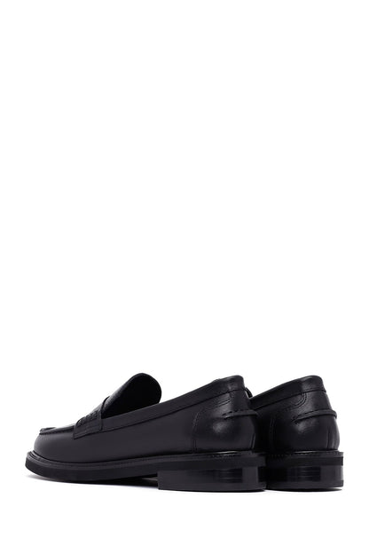 Kadın Siyah Deri Maskülen Loafer