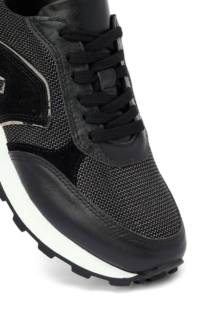 Kadın Siyah Bağcıklı Kalın Tabanlı Deri Sneaker