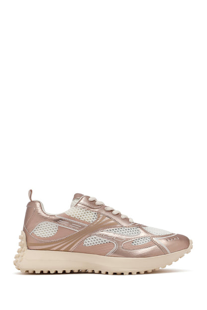 Kadın Pembe Bağcıklı Kalın Tabanlı Sneaker