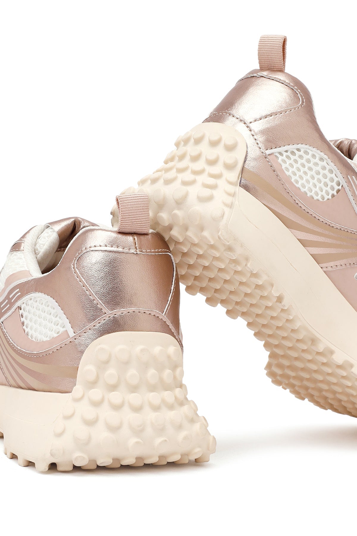 Kadın Pembe Bağcıklı Kalın Tabanlı Sneaker