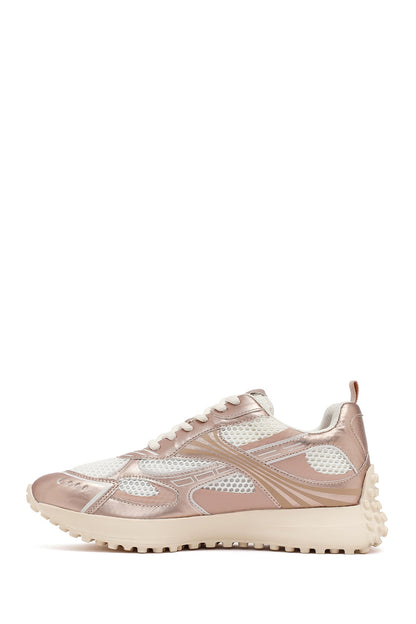 Kadın Pembe Bağcıklı Kalın Tabanlı Sneaker