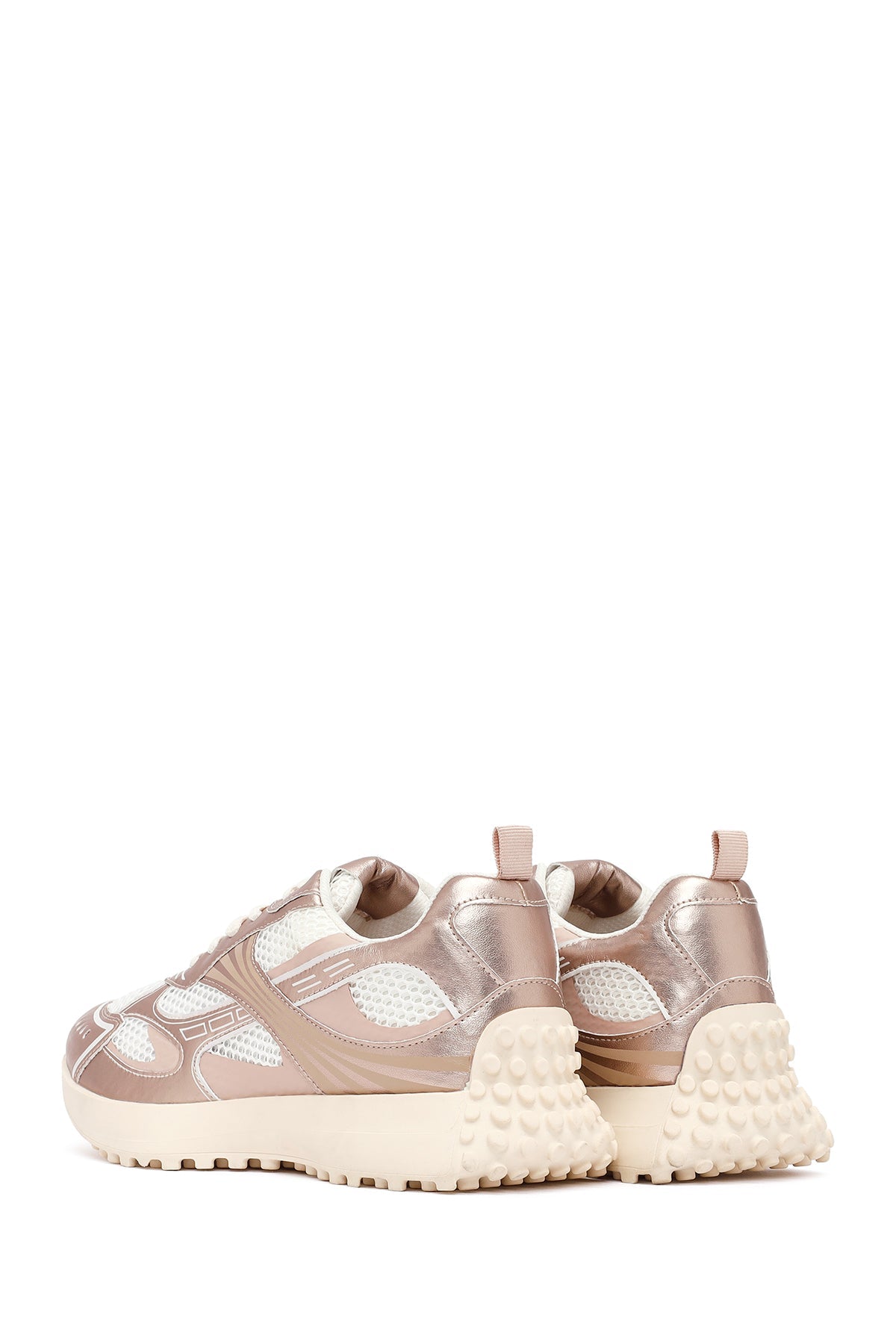 Kadın Pembe Bağcıklı Kalın Tabanlı Sneaker