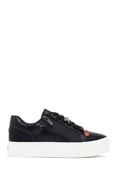Kadın Siyah Bağcıklı Kalın Tabanlı Sneaker