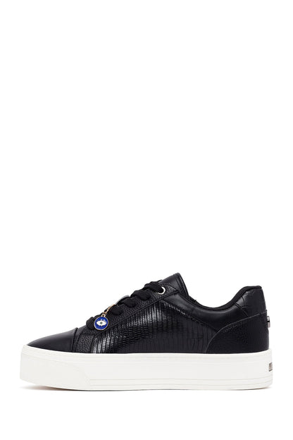 Kadın Siyah Bağcıklı Kalın Tabanlı Sneaker