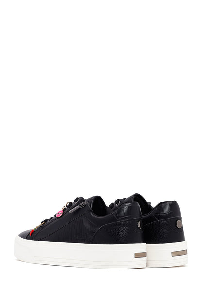 Kadın Siyah Bağcıklı Kalın Tabanlı Sneaker