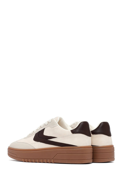 Kadın Bej Bağcıklı Kalın Tabanlı Sneaker