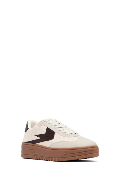 Kadın Bej Bağcıklı Kalın Tabanlı Sneaker