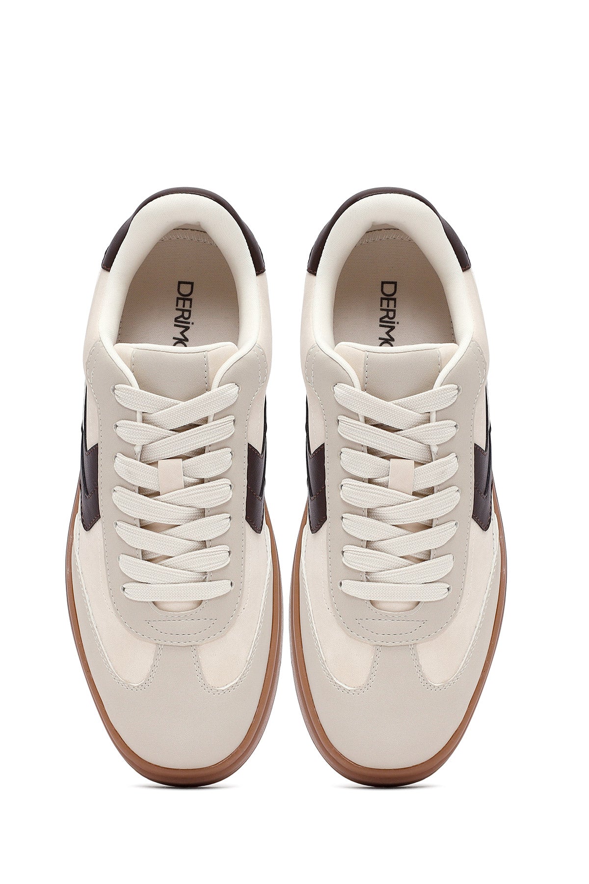 Kadın Bej Bağcıklı Kalın Tabanlı Sneaker
