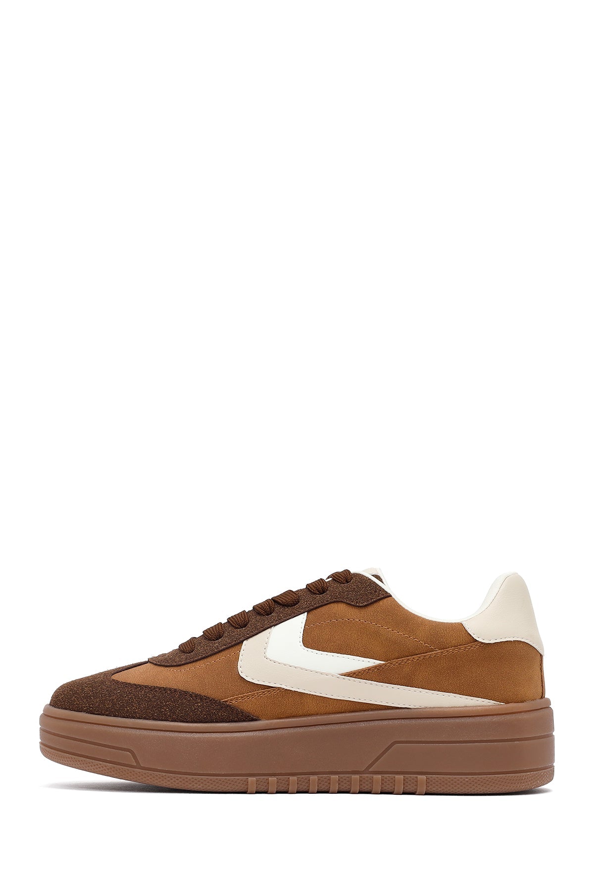 Kadın Camel Bağcıklı Kalın Tabanlı Sneaker
