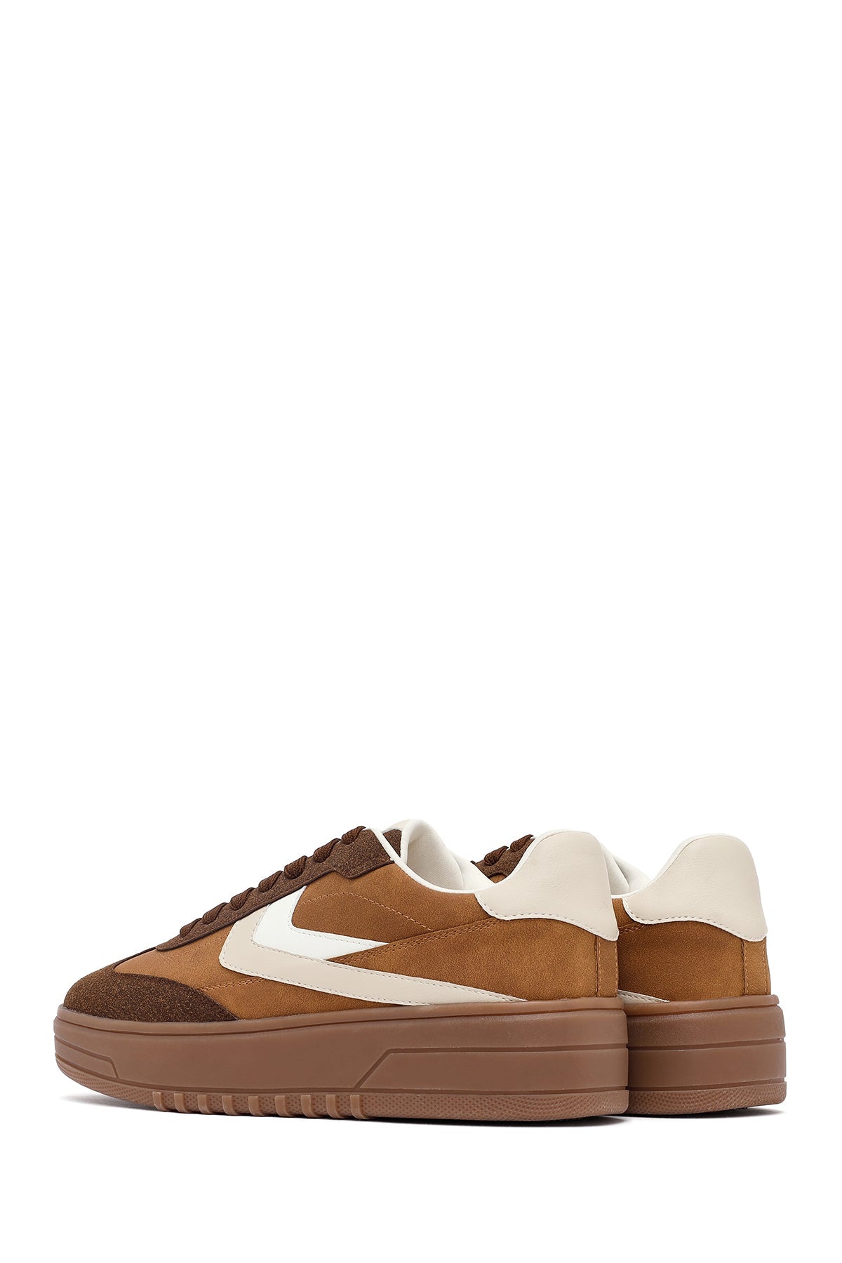 Kadın Camel Bağcıklı Kalın Tabanlı Sneaker