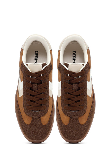 Kadın Camel Bağcıklı Kalın Tabanlı Sneaker