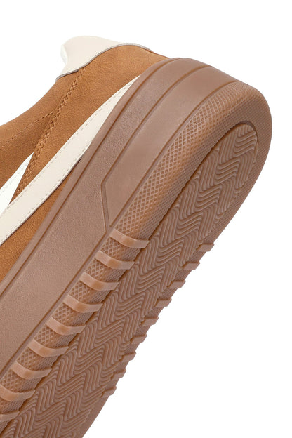 Kadın Camel Bağcıklı Kalın Tabanlı Sneaker